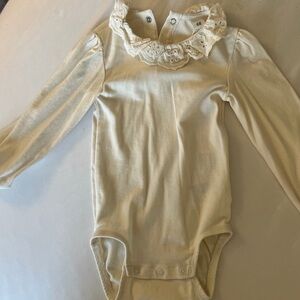 H&M White Eyelet Ruffle Blouse size 2t